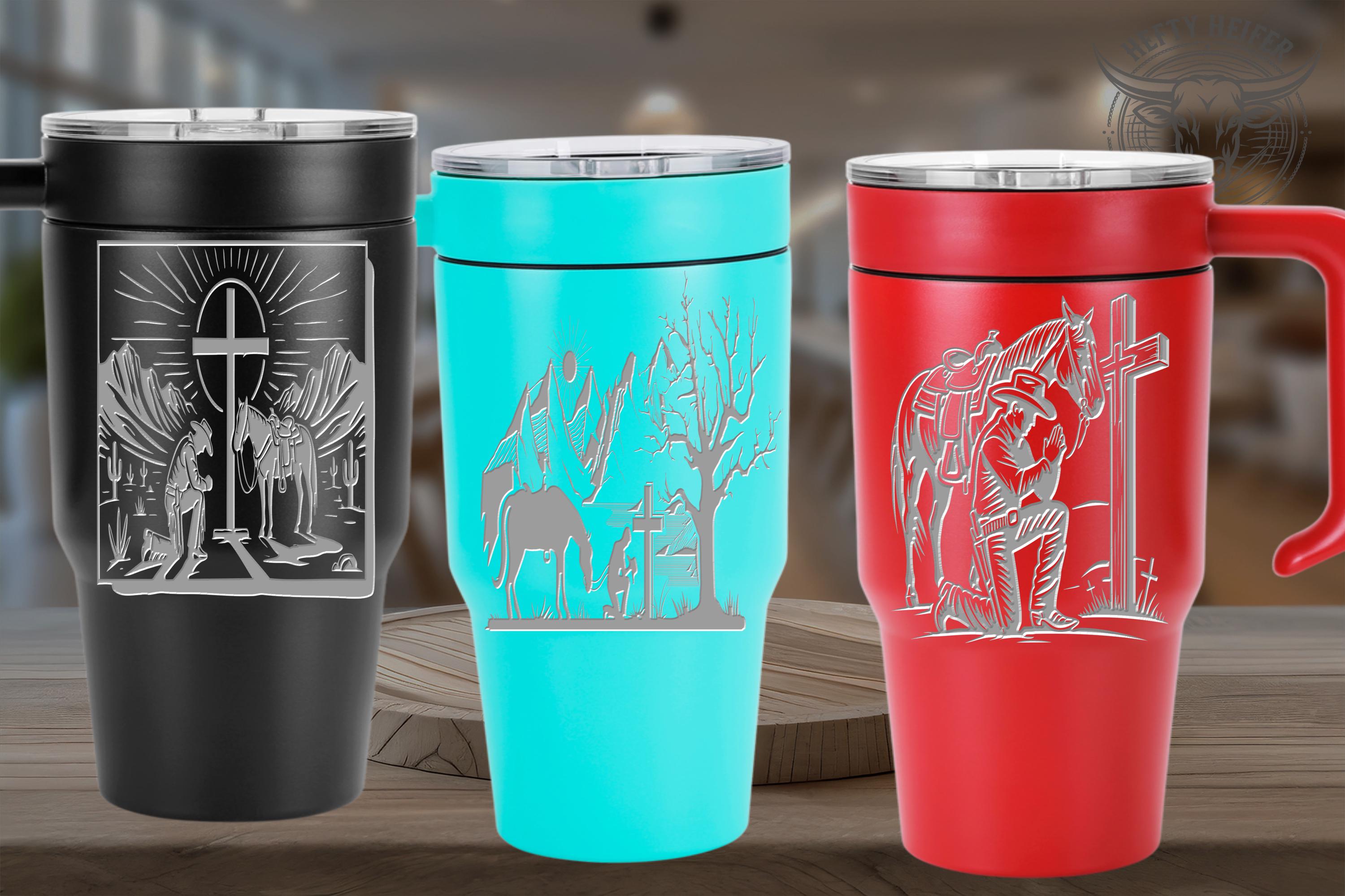 30 oz Christian Cowboy Tumbler | Western Faith Horse Cross Drinkware