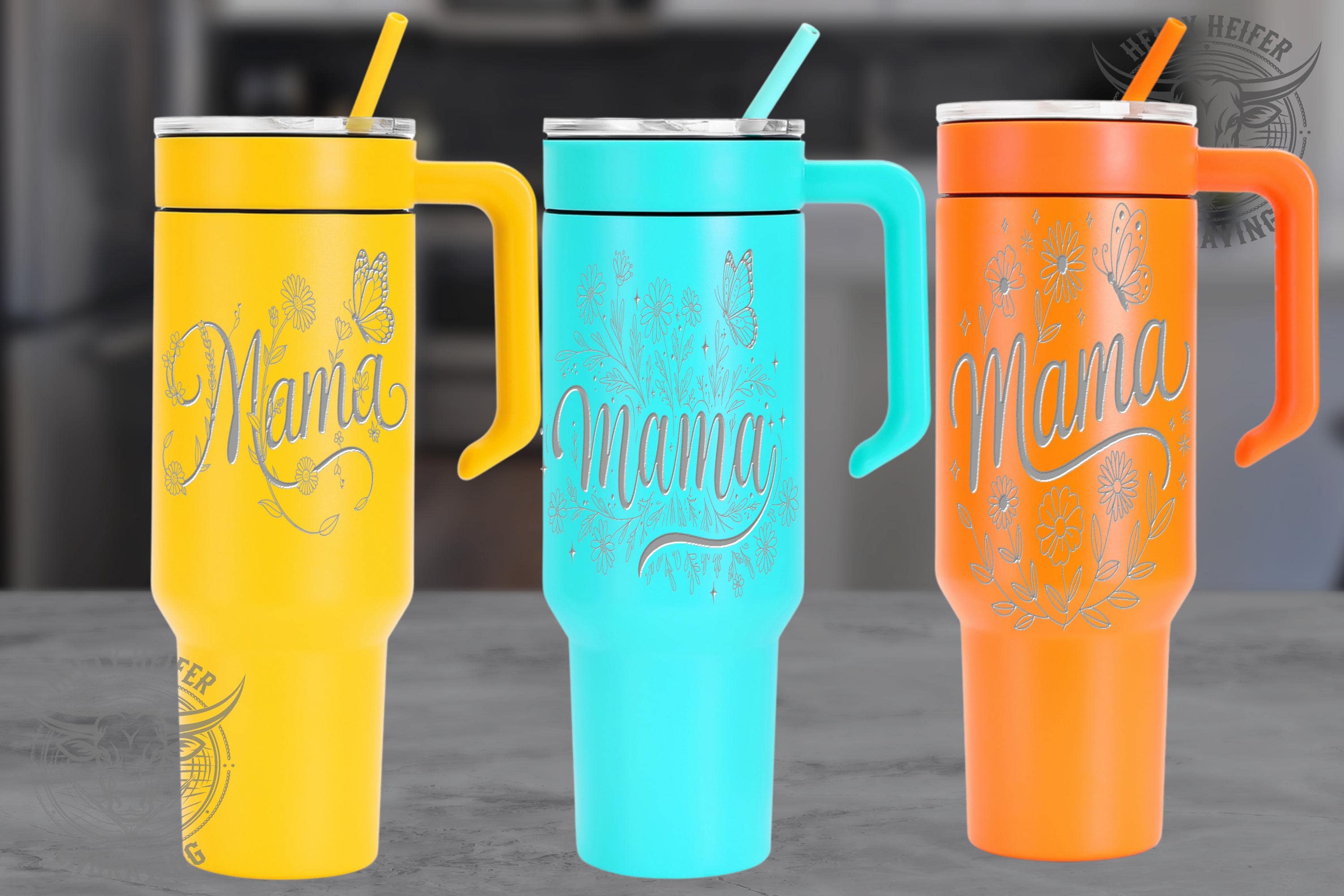 40 oz Mama and Butterfly Tumblers