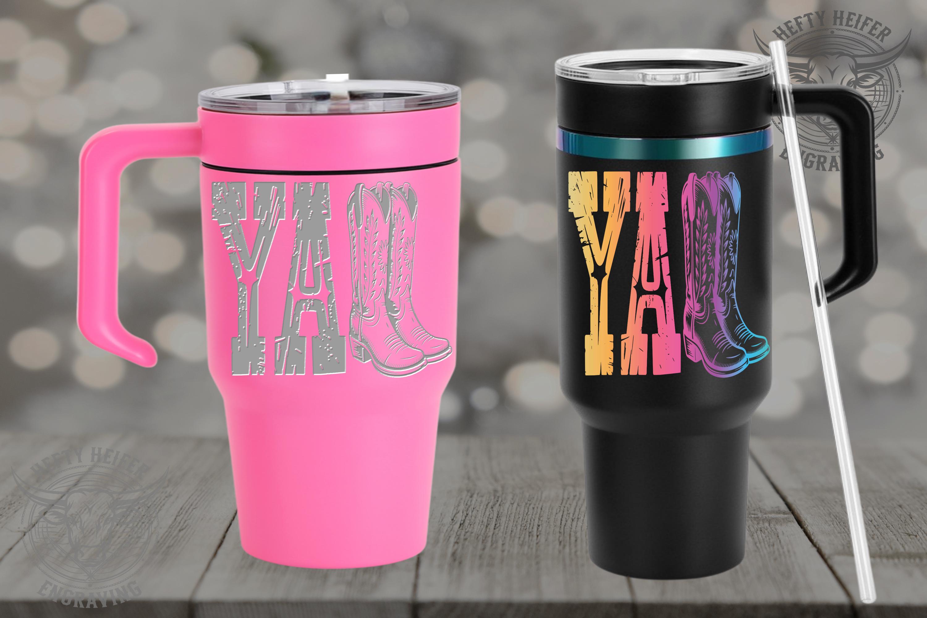 Y’all Cowgirl Boot Engraved Tumbler | Western Boots Cup | Southern Tumbler | Country Girl Gift